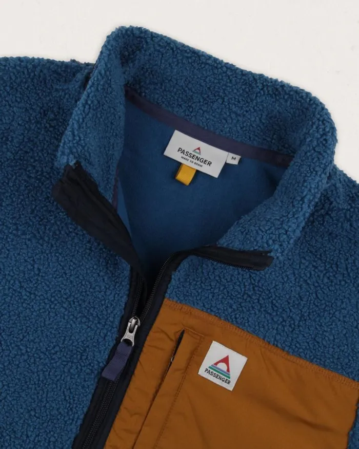 Men Tops Passenger Born Explorer Recycled PolarLined Sherpa Fleece Blue Steel Blue Steel