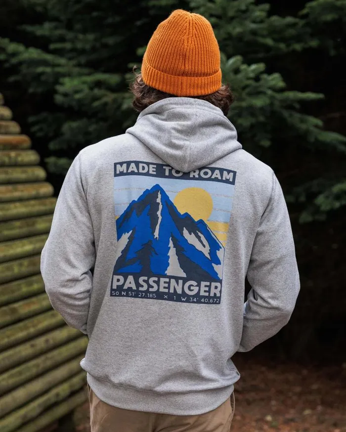 Men Tops Passenger Distance Organic Cotton Hoodie Grey Marl Grey Marl