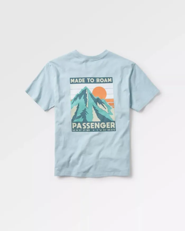 Men Tops Passenger Distance Recycled Relaxed Fit TShirt Blue Fog Blue Fog