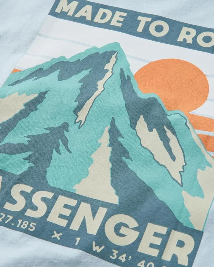 Men Tops Passenger Distance Recycled Relaxed Fit TShirt Blue Fog Blue Fog