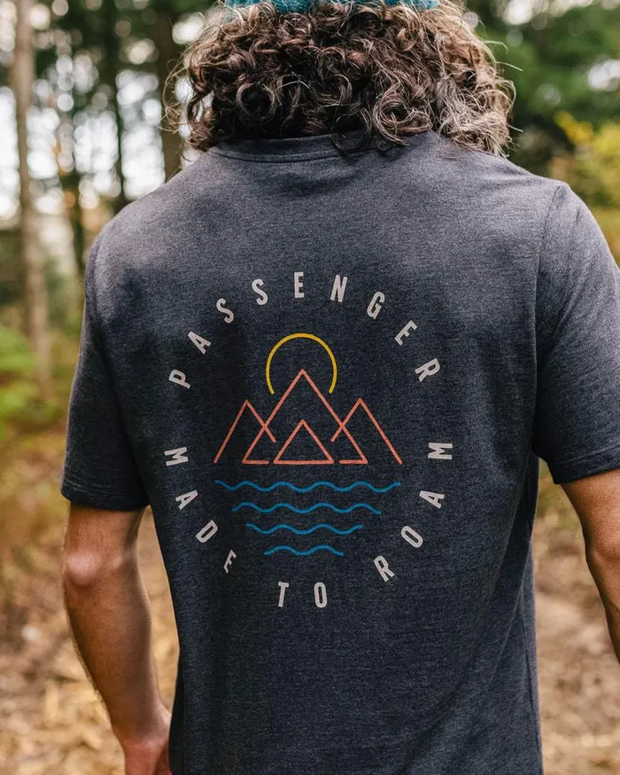 Men Tops Passenger Escapism Recycled Cotton TShirt Charcoal Marl Charcoal Marl