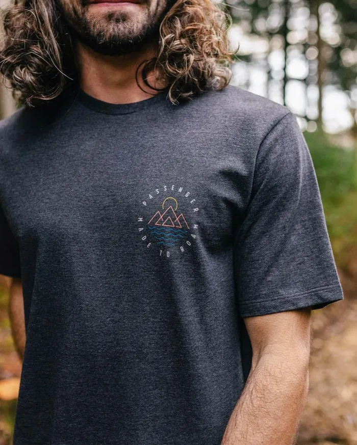 Men Tops Passenger Escapism Recycled Cotton TShirt Charcoal Marl Charcoal Marl
