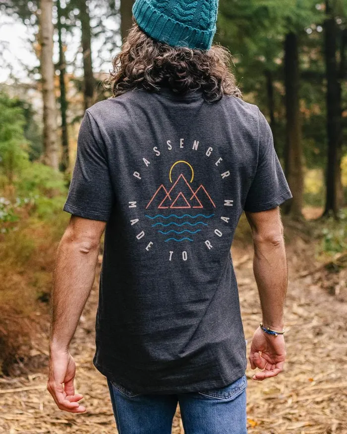 Men Tops Passenger Escapism Recycled Cotton TShirt Charcoal Marl Charcoal Marl