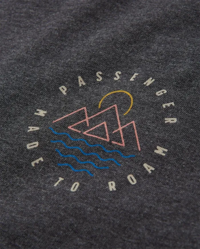 Men Tops Passenger Escapism Recycled Cotton TShirt Charcoal Marl Charcoal Marl