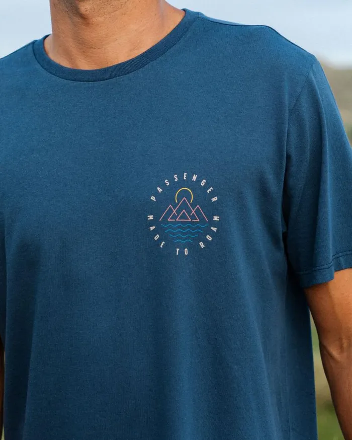 Men Tops Passenger Escapism Recycled Cotton TShirt Dark Denim Dark Denim