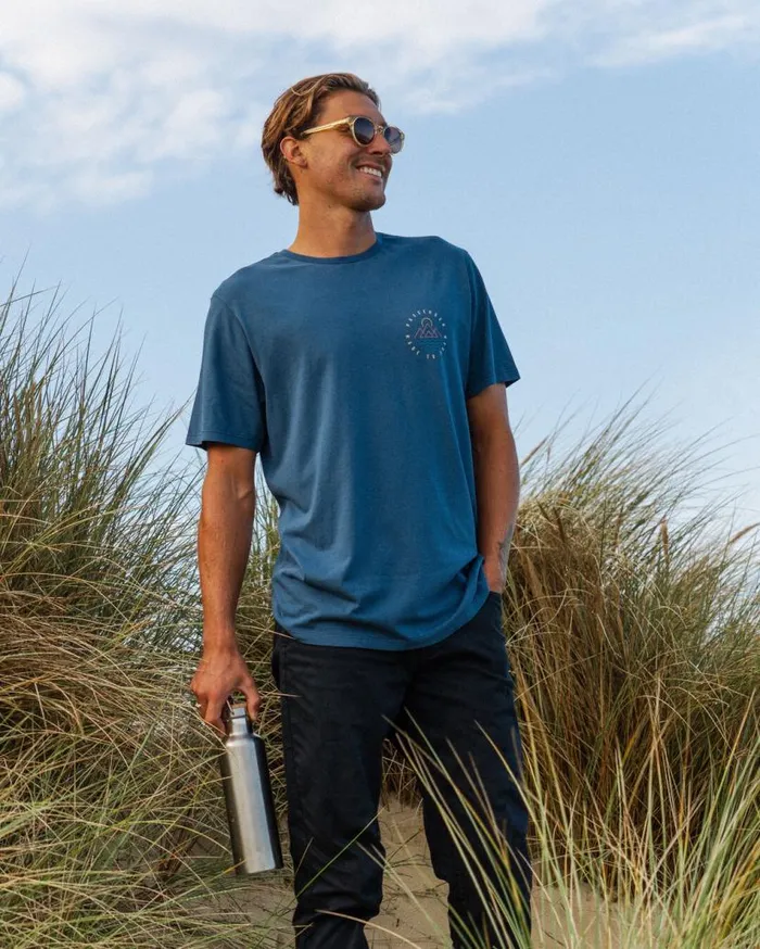 Men Tops Passenger Escapism Recycled Cotton TShirt Dark Denim Dark Denim