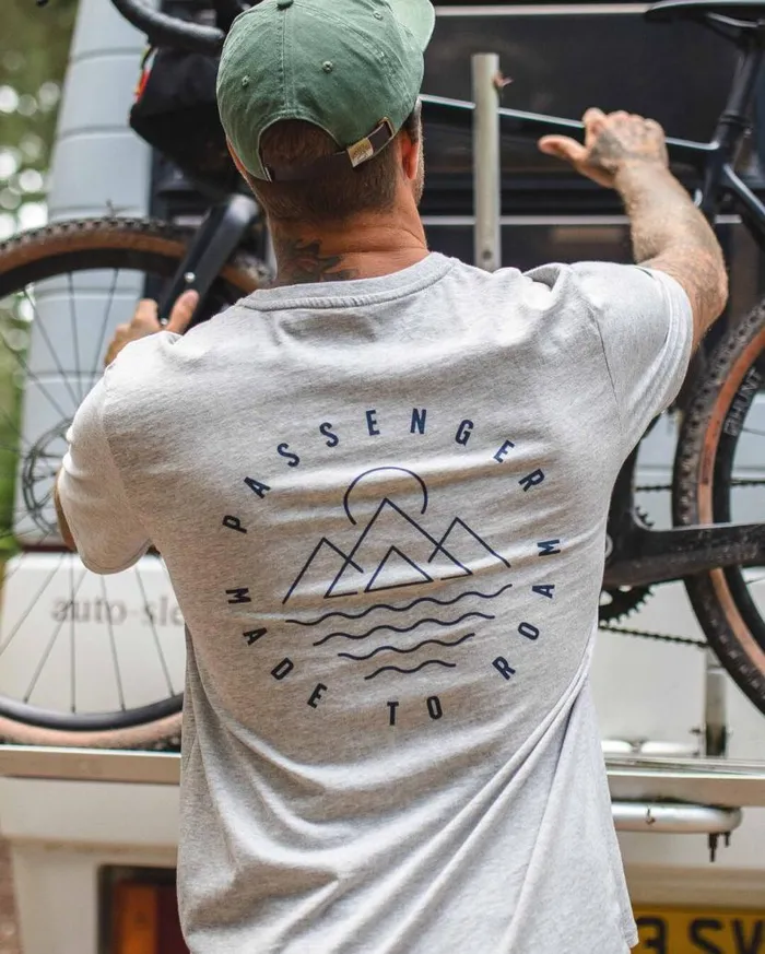 Men Tops Passenger Escapism Recycled Cotton TShirt Grey Marl Grey Marl