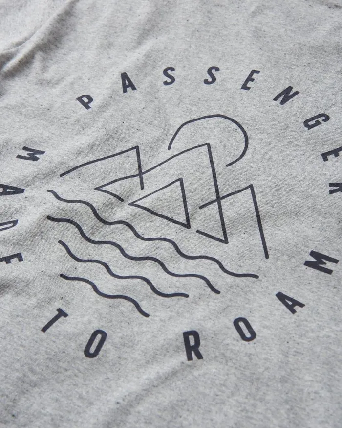 Men Tops Passenger Escapism Recycled Cotton TShirt Grey Marl Grey Marl