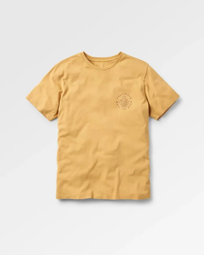 Men Tops Passenger Escapism Recycled Cotton TShirt Mustard Gold Mustard Gold