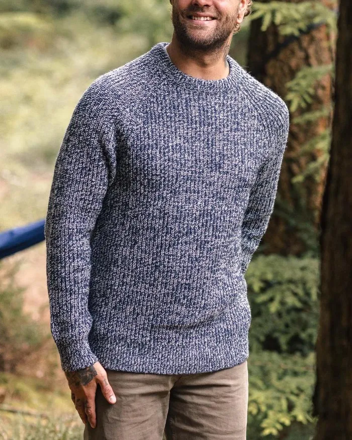 Men Tops Passenger Fog Recycled Knitted Jumper Grey Marl Grey Marl