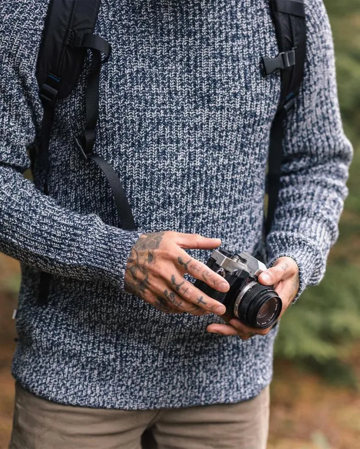 Men Tops Passenger Fog Recycled Knitted Jumper Grey Marl Grey Marl