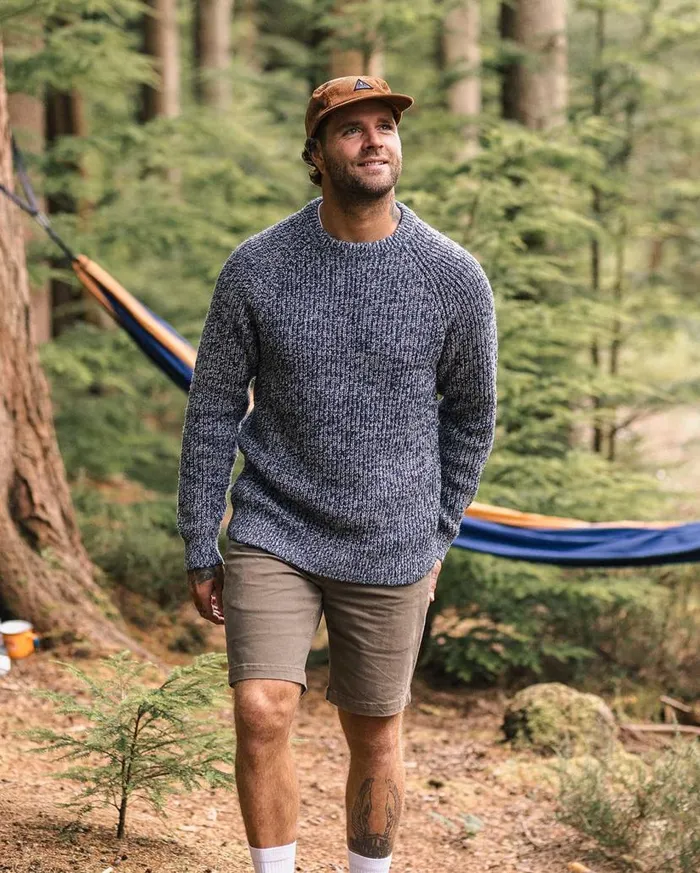 Men Tops Passenger Fog Recycled Knitted Jumper Grey Marl Grey Marl