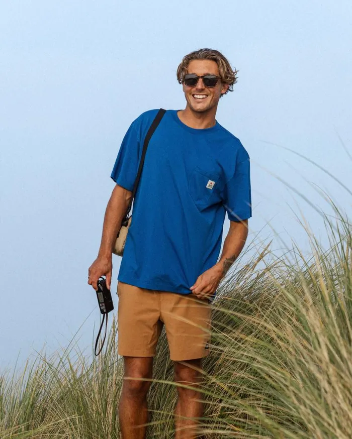 Men Tops Passenger Heritage Recycled Relaxed Fit TShirt True Blue True Blue