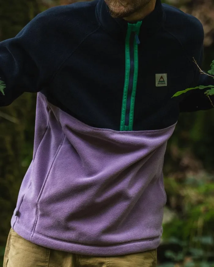 Men Tops Passenger Highland Recycled Polartec Fleece Lilac Deep Navy Lilac Deep Navy