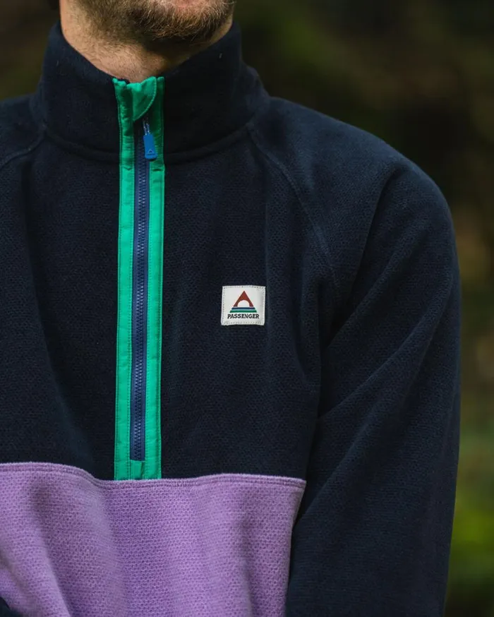 Men Tops Passenger Highland Recycled Polartec Fleece Lilac Deep Navy Lilac Deep Navy