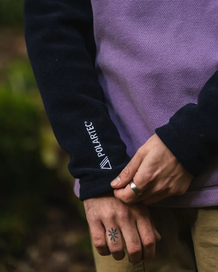 Men Tops Passenger Highland Recycled Polartec Fleece Lilac Deep Navy Lilac Deep Navy