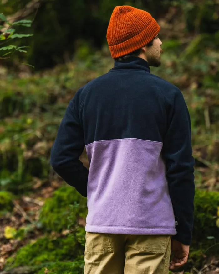 Men Tops Passenger Highland Recycled Polartec Fleece Lilac Deep Navy Lilac Deep Navy