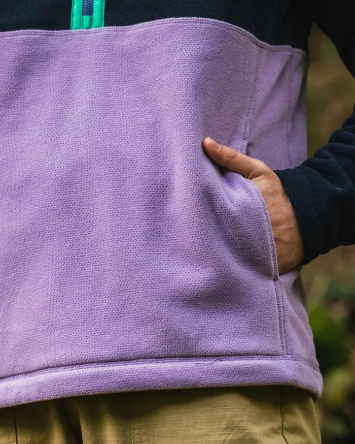 Men Tops Passenger Highland Recycled Polartec Fleece Lilac Deep Navy Lilac Deep Navy