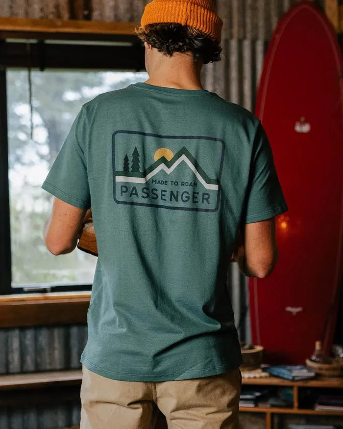 Men Tops Passenger Made To Roam Recycled Cotton TShirt Deep Ocean Deep Ocean