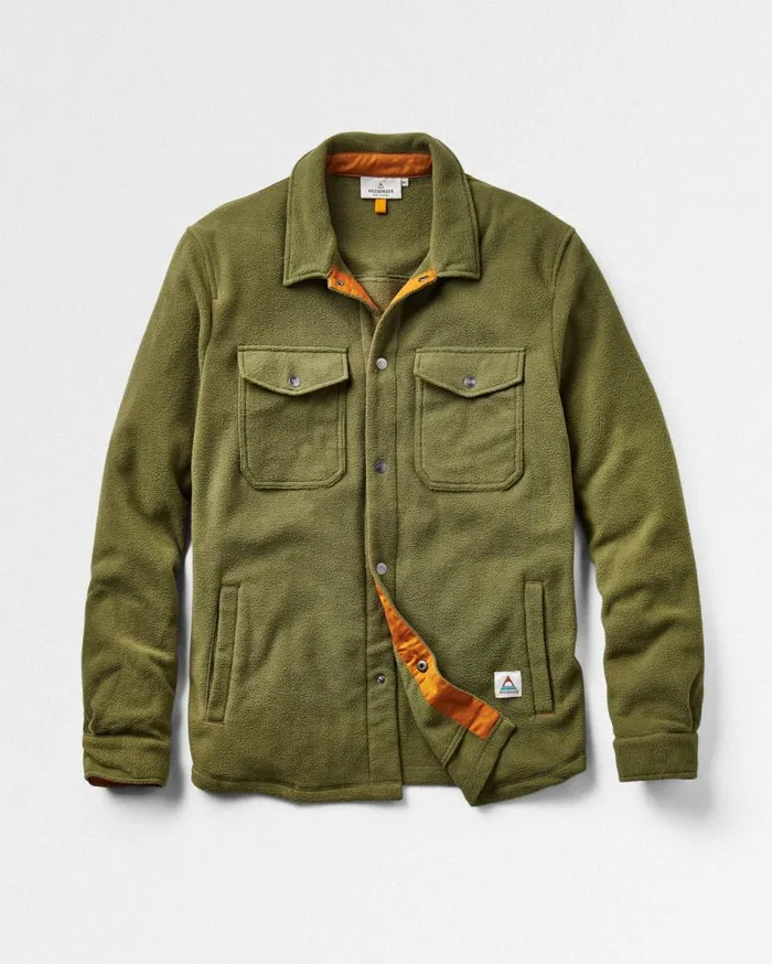 Men Tops Passenger Maple Recycled Polar Fleece Shirt Khaki Khaki
