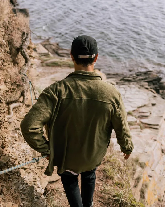 Men Tops Passenger Maple Recycled Polar Fleece Shirt Khaki Khaki