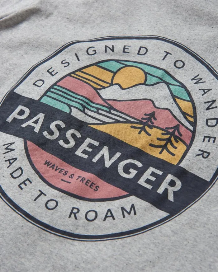 Men Tops Passenger Odyssey Recycled Cotton TShirt Grey Marl Grey Marl