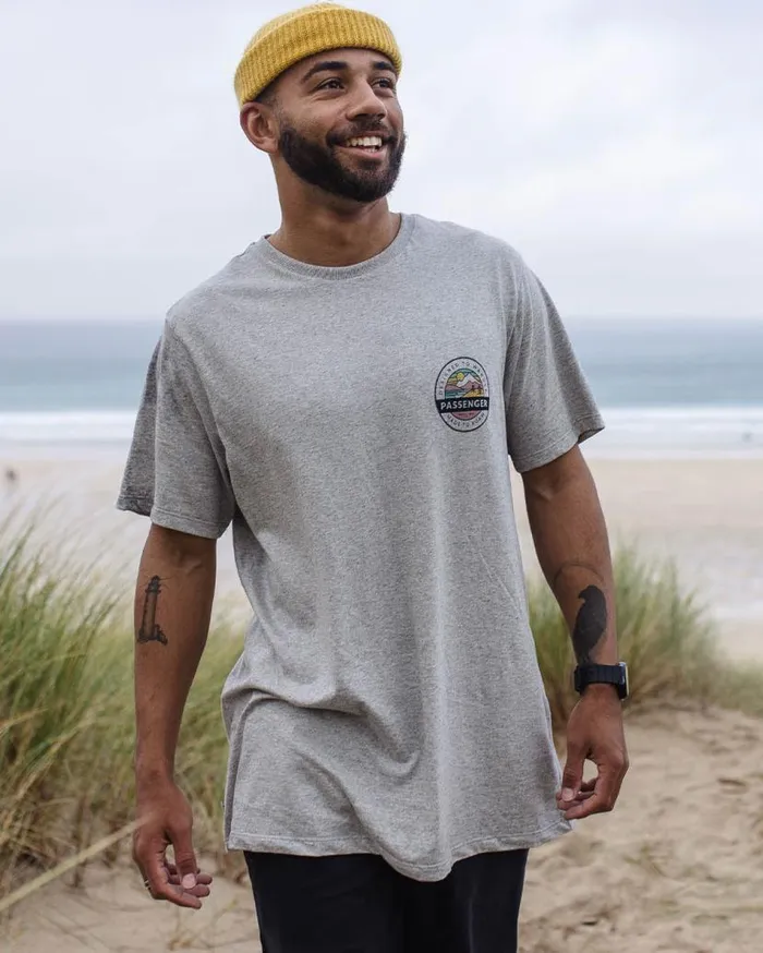 Men Tops Passenger Odyssey Recycled Cotton TShirt Grey Marl Grey Marl