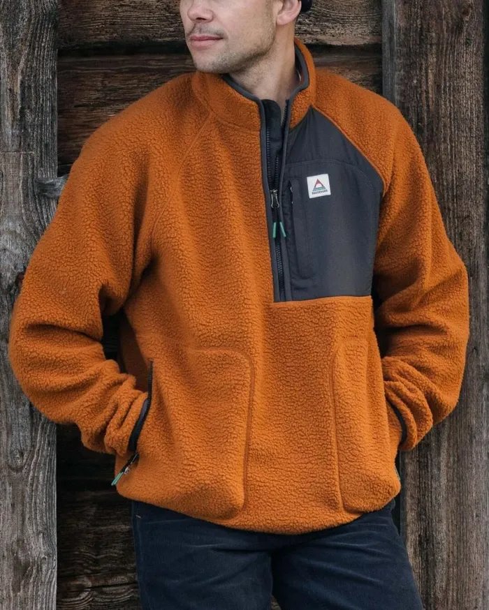 Men Tops Passenger Offgrid 20 12 Zip Recycled Sherpa Fleece Glazed Ginger Glazed Ginger
