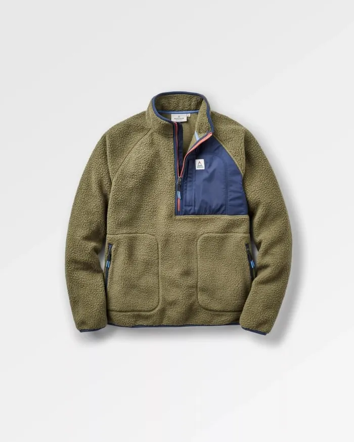 Men Tops Passenger Offgrid 20 12 Zip Recycled Sherpa Fleece Khaki Khaki