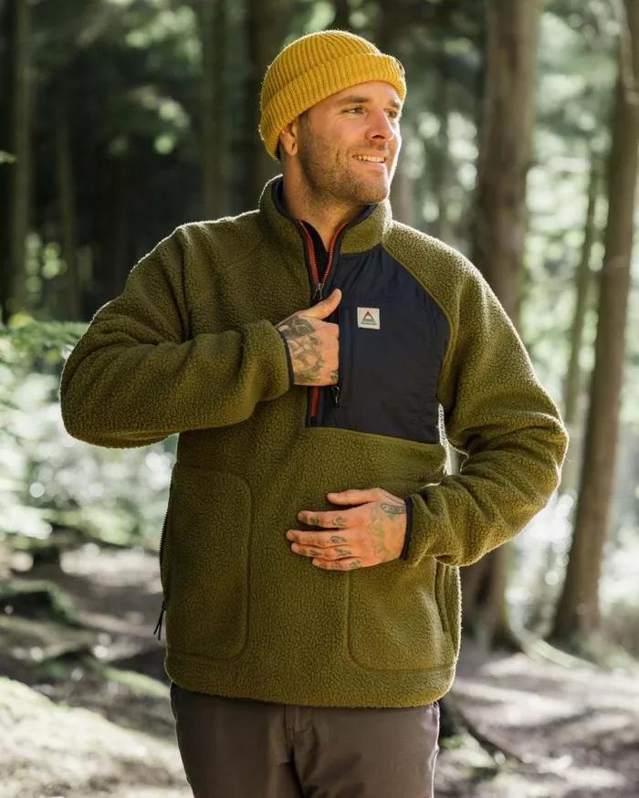 Men Tops Passenger Offgrid 20 12 Zip Recycled Sherpa Fleece Khaki Khaki