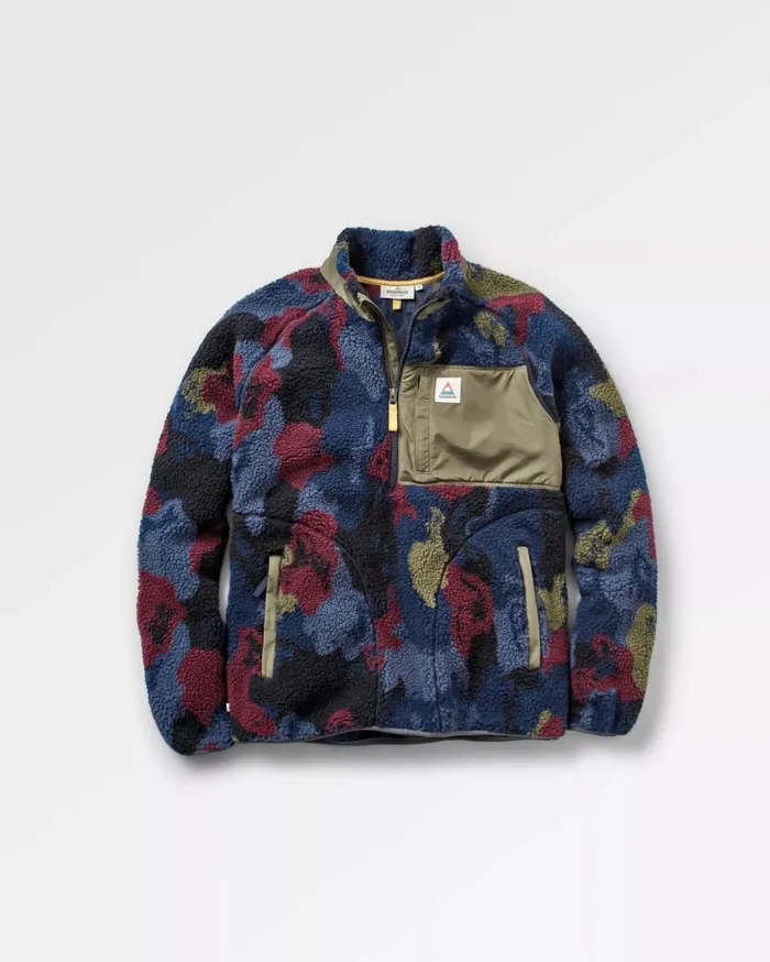 Men Tops Passenger Offroad Recycled Sherpa 12 Zip Fleece Sycamore Pattern Sycamore Pattern