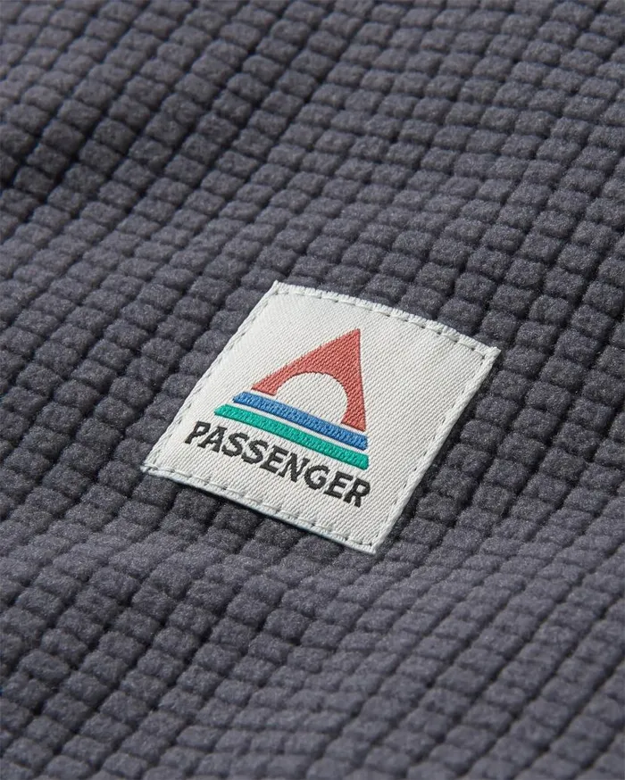 Men Tops Passenger Point Recycled Grid Polar Fleece Hoodie Charcoal Charcoal