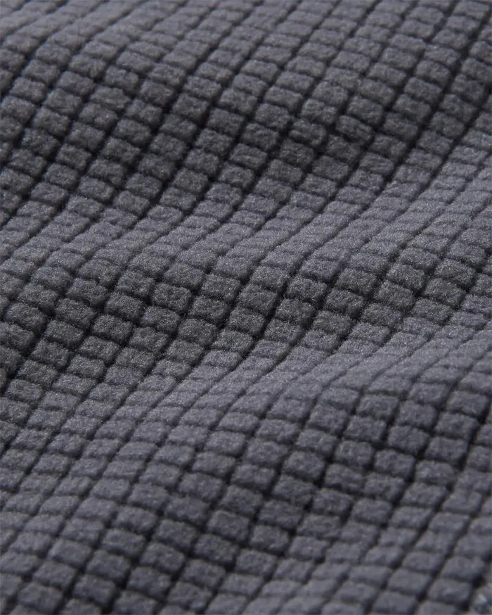 Men Tops Passenger Point Recycled Grid Polar Fleece Hoodie Charcoal Charcoal