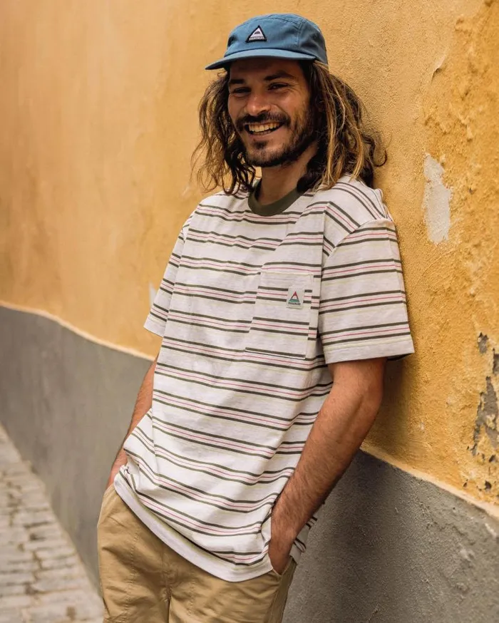 Men Tops Passenger Retro Recycled Relaxed Fit TShirt Birch Marl Birch Marl