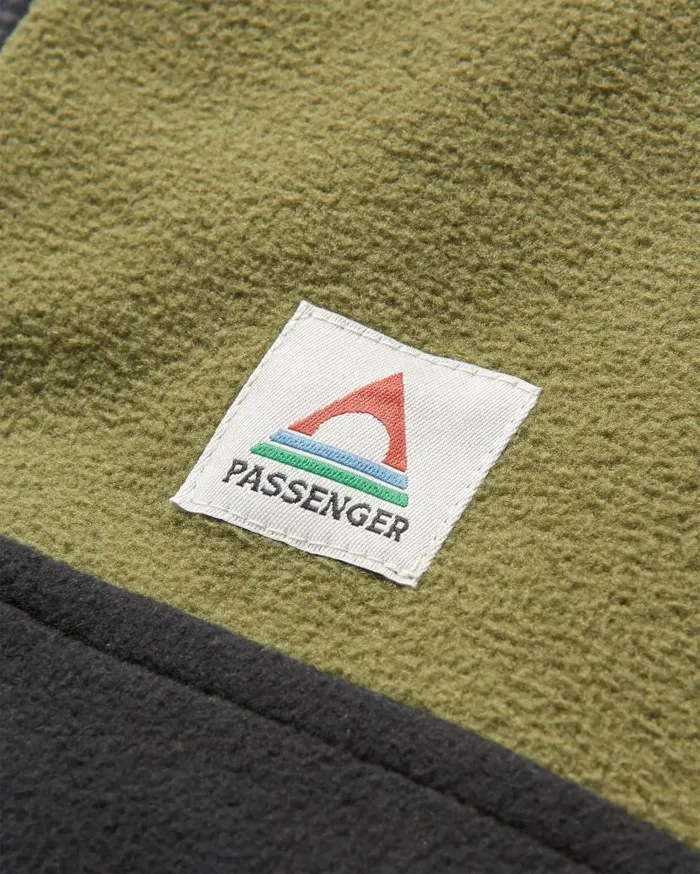 Men Tops Passenger Set Off Recycled Polar 14 Zip Fleece Khaki Khaki