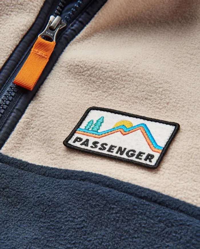 Men Tops Passenger Set Off Recycled Polar 14 Zip Fleece Oatmeal Oatmeal