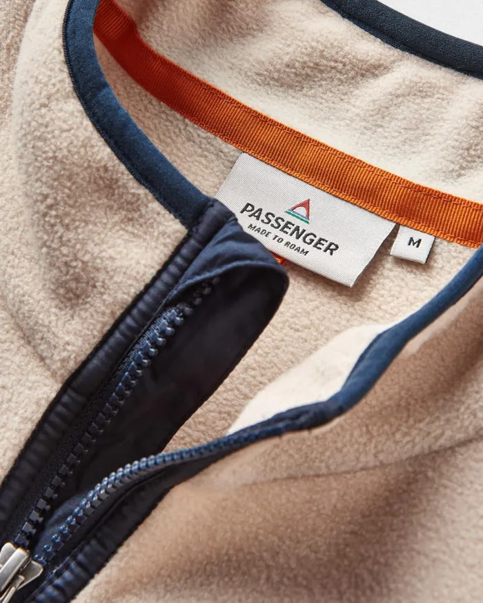 Men Tops Passenger Set Off Recycled Polar 14 Zip Fleece Oatmeal Oatmeal