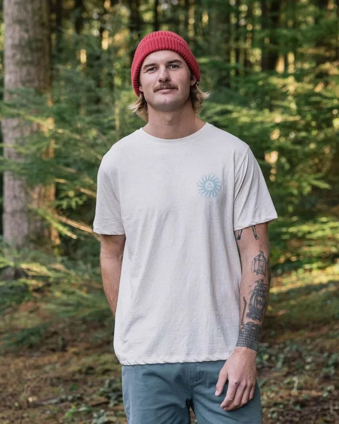 Men Tops Passenger Shine Organic Cotton TShirt Milky Marl Milky Marl