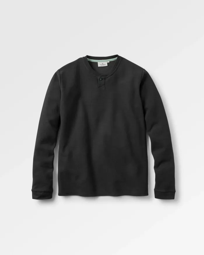 Men Tops Passenger Stream Button Up Henley Black Black