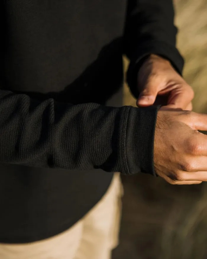 Men Tops Passenger Stream Button Up Henley Black Black