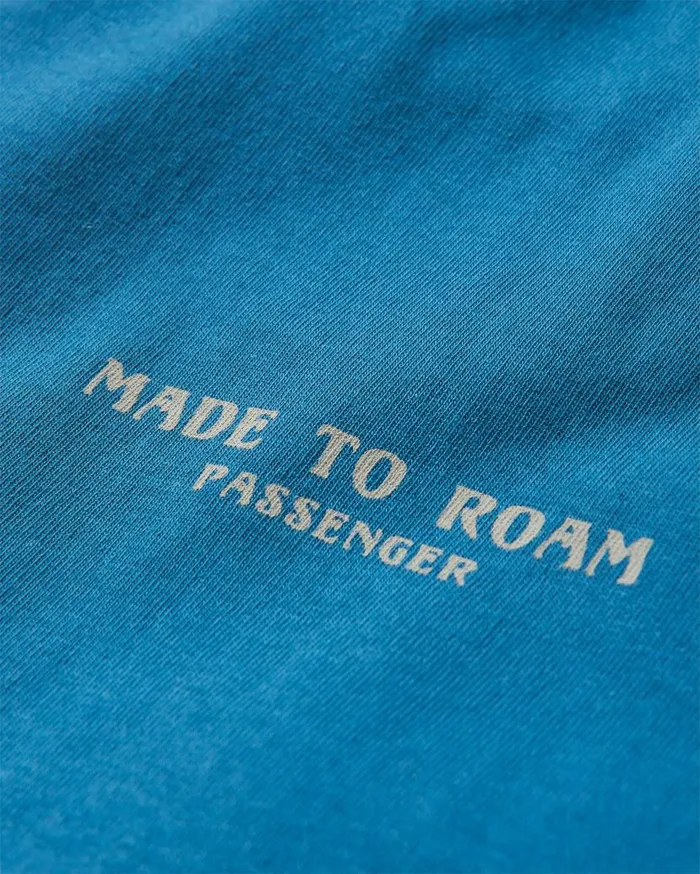 Men Tops Passenger Sundown Recycled Cotton TShirt Blue Steel Blue Steel