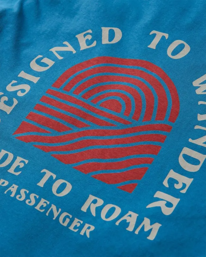 Men Tops Passenger Sundown Recycled Cotton TShirt Blue Steel Blue Steel