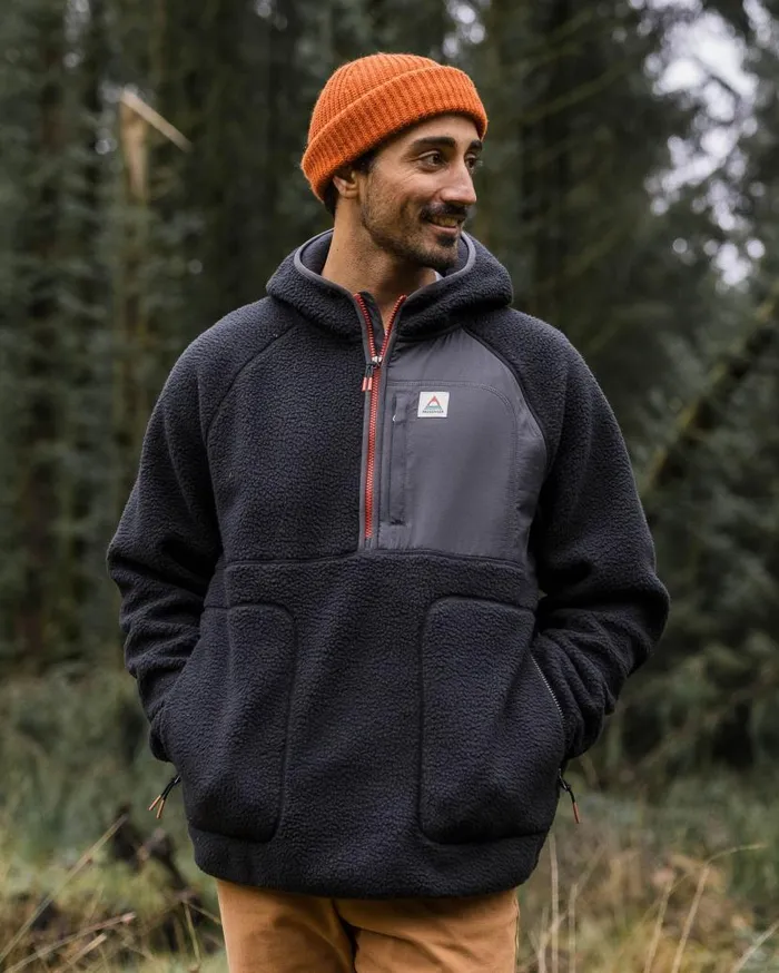 Men Tops Passenger Ventura 12 Zip Recycled Sherpa Fleece Black Black