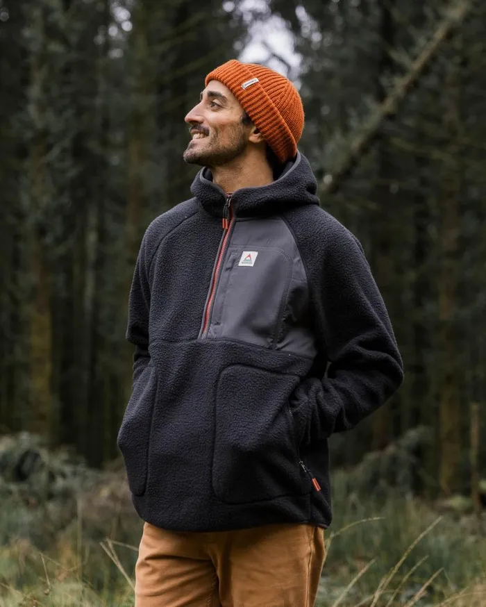 Men Tops Passenger Ventura 12 Zip Recycled Sherpa Fleece Black Black