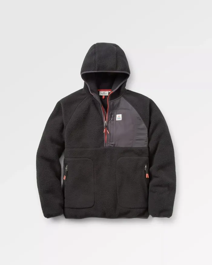 Men Tops Passenger Ventura 12 Zip Recycled Sherpa Fleece Black Black