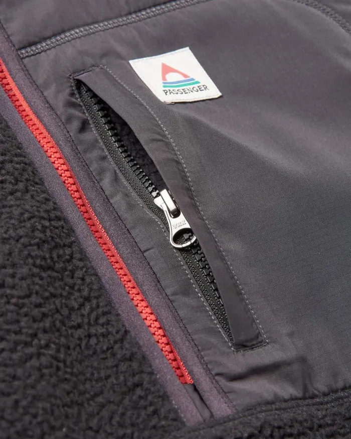 Men Tops Passenger Ventura 12 Zip Recycled Sherpa Fleece Black Black