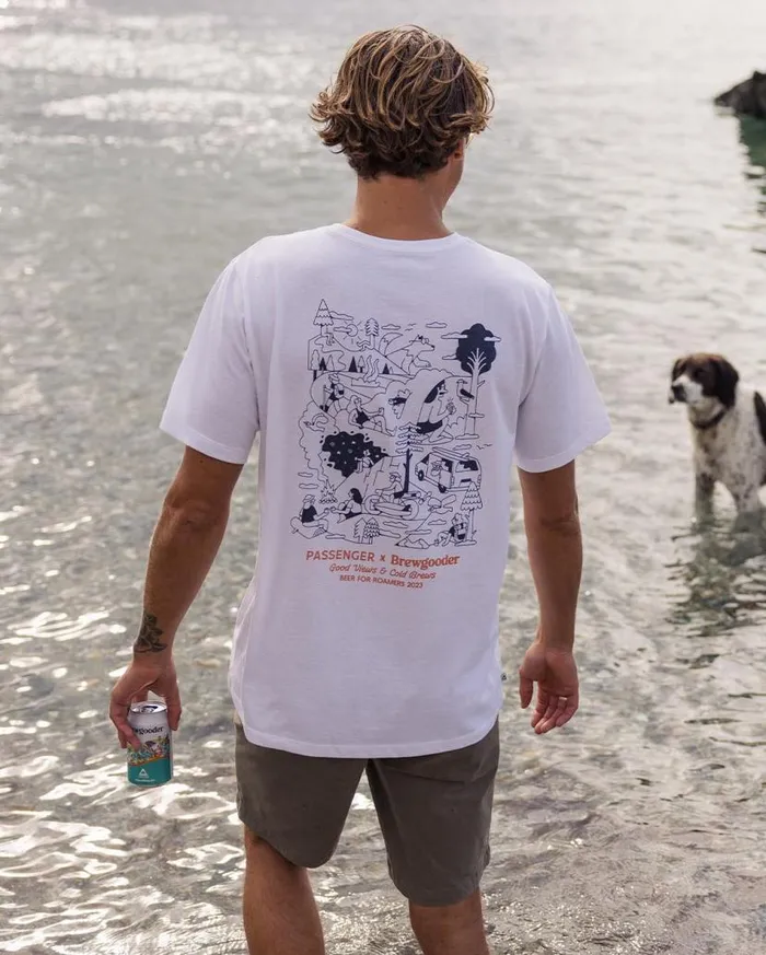 Men Tops Passenger Views and Brews TShirt Passenger X Brewgooder White White