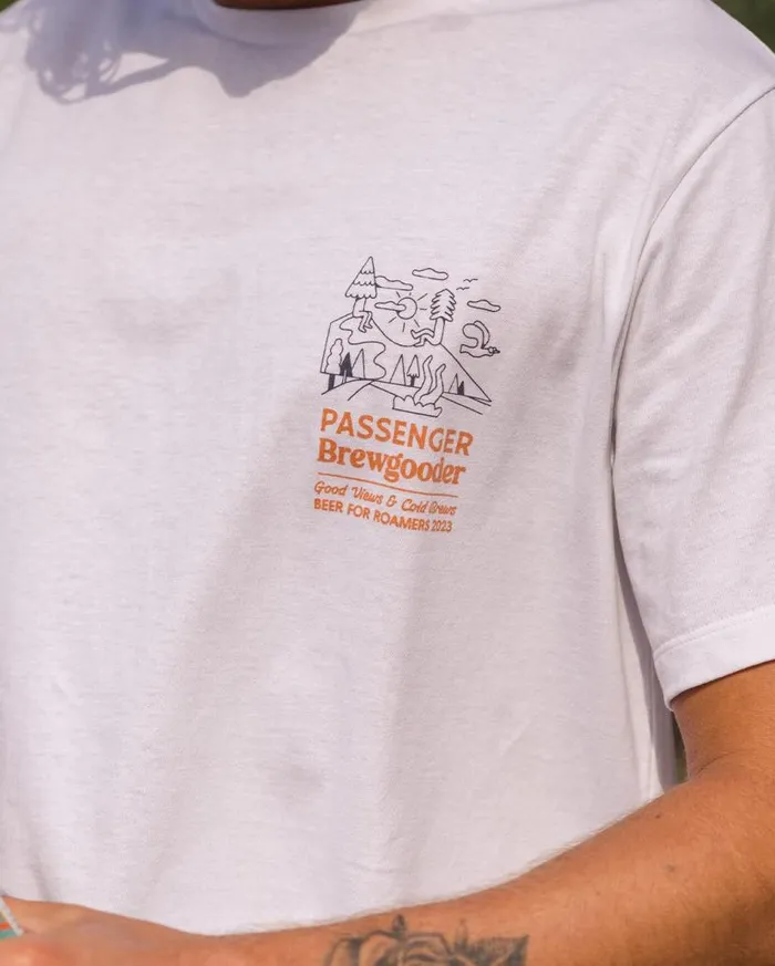 Men Tops Passenger Views and Brews TShirt Passenger X Brewgooder White White