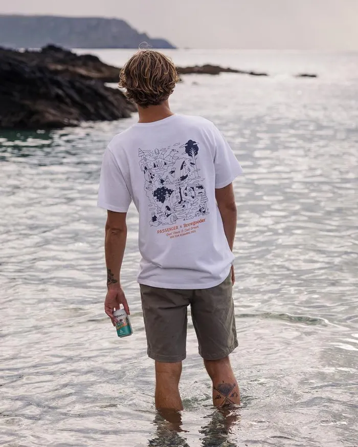Men Tops Passenger Views and Brews TShirt Passenger X Brewgooder White White