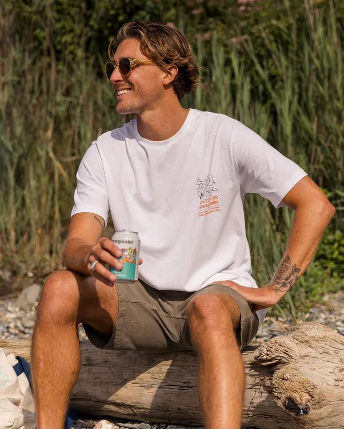 Men Tops Passenger Views and Brews TShirt Passenger X Brewgooder White White